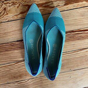 Rothy’s Calypso Stripe Point Pointed Toe Flats Shoes Size 8.5